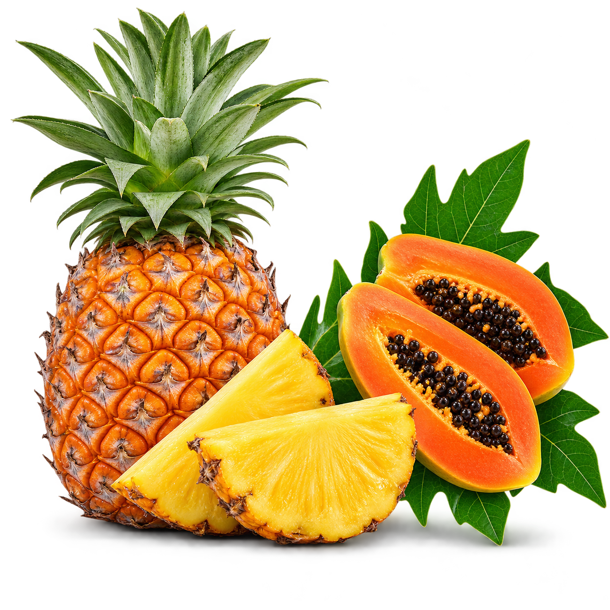 Pineapple and papaya